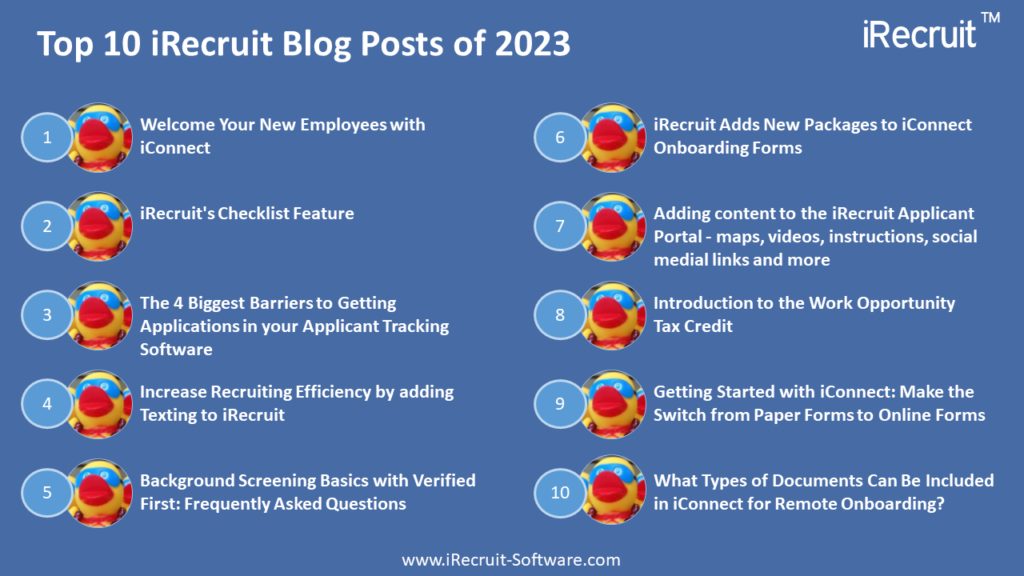 iRecruit Top Blog Posts of 2023